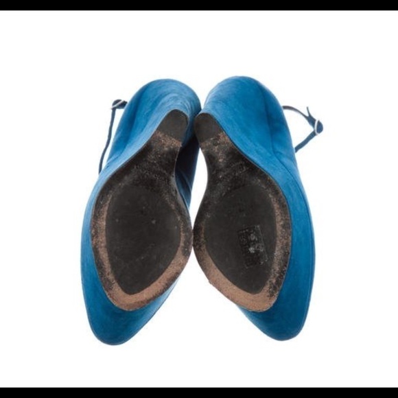 Giuseppe Zanotti teal suede platform wedge - Picture 4 of 4